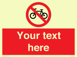 Custom No Cycling Sign